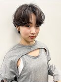 大人可愛いハンサムショート毛流れパーマ