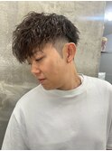 ホワイトメッシュ/ツイスト/ツイスパ/パーマ/メンズ/眉毛