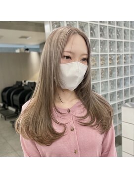 サンクプロジェクト(cinq PROJECT) 韓国ヘア顔周りレイヤーミルクティーベージュグレージュカラー