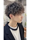 フェザーパーマシャドウパーマダークブラウンニュアンスパーマ