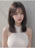 韓国ヘアミディアムレイヤー髪質改善SAYAKA