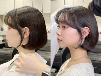ナループロア ルームー(Nalu pu loa ROOMOO)の写真/盛れる顔周りにはサイドバングの毛流れ×韓国ボブ[原宿/韓国ヘア/レイヤーカット/韓国スタイル/学割U24]
