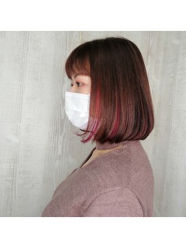 ラッズプラスエイチ(Lads+h) ピンク系で統一、大人気インナーカラー。