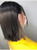 ベース/逆三角/マロンベージュ/Aラインボブ/かきあげ/中野駅
