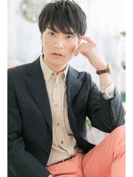 ミック ヘアアンドメイク アップ 駒込店(miq Hair&Make up) 爽やかブルーグレージュ斜めバングウルフマッシュb1