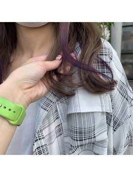 リー 甲子園(Lee) 個性的！パープルでインナーカラー