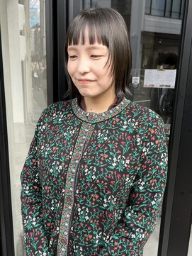 ヘアー アイス ルーチェ(HAIR ICI LUCE) オリーブグレージュ顔まわりレイヤーボブ/落合