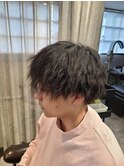 20代30代メンズスパイラルパーマワイルドオシャレ感アッシュ