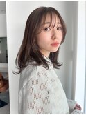 ミディアム　イメチェンヘア　卵形　レイヤーカット　ツヤカラー