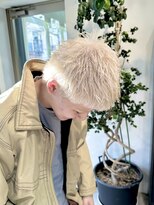 ヲタク(wotaku.)&nbsp;メンズベリーショートホワイトシルバーブリーチ2回ブロンドヘア
