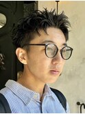 スパイキーショートメンズマッシュツイストパーマツーブロック