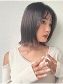 外ハネボブ/くびれヘア/透明感/ダークアッシュ/20代30代p上尾