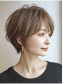 白髪ぼかし脱白髪染め似合わせショートボブ30代40代50代60代♪