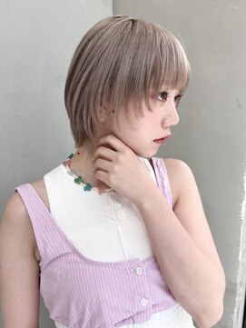 ギークス(GEEKS) 【GEEKS渋谷】ウルフ/ミルクティーベージュ/顔周りカット/夏ヘア