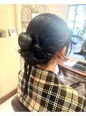 ダークアッシュ/結婚式お呼ばれヘア/カチモリ