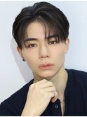 シースルーマッシュ韓国メンズヘアコンマバングフェザーパーマ