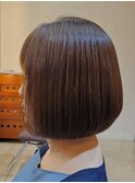 丸く、立体感のあるボブ