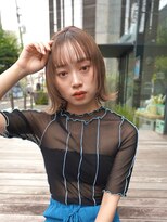 ミディアムレイヤーカットボブウルフ/10代20代/インナーカラー