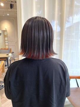 ラボヌールヘアー シェリ 久喜店(La Bonheur hair cheri) 【cheri清水】ぷつっとボブでインナーカラー【久喜美容室】