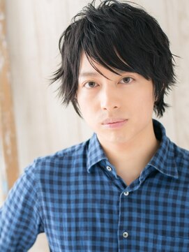 グルーミングサロン バーバー キャッスル 北浦和西口(Grooming salon Barber Castle) アッシュブラック無造作ニュアンスパーマのこなれヘアT北浦和