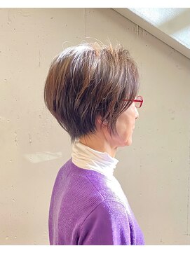 ハルキ ミナト ジャパン オオサカ(HARUKI MINATO japan OSAKA) 40代50代小顔似合わせカットくびレイヤーエモージュ大人可愛い