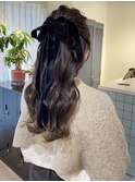ハーフアップ/ヘアセット/リボンアレンジ