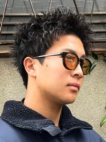 エルマーク 心斎橋(L-MARK)&nbsp;アップバングツーブロックダブルカラーブリーチメッシュ