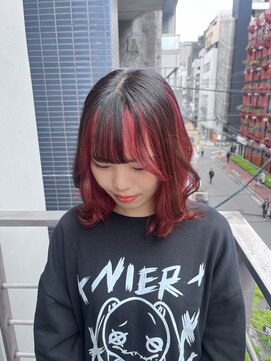 シィーム(cime) インナーカラー　赤みピンク