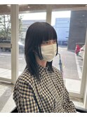 姫カット/切りっぱなし/ブルーブラック 【山中】
