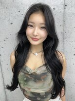 ビューブルー 亀戸錦糸町(VIEW BLUE)&nbsp;美髪カールブルーブラック外国人風レイヤーロングセミディ前髪