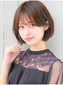ナチュラルな大人ボブ×秋色ショコラブラウン