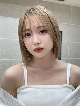 サンド ミュウ 横浜店(sand mieu) ボブディオリーブベージュ髪質改善縮毛矯正フェイスレイヤー