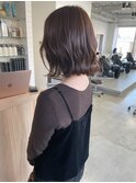 ボブ×赤みのないグレージュカラー【三盃】
