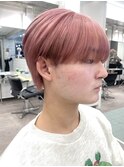 韓国メンズホワイトシースルーマッシュアッシュグレージュカラー