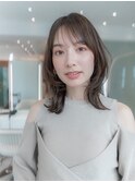 ミディアムレイヤー/20代30代大人上品/グレージュ