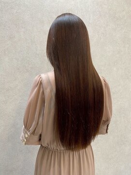 ロール 博多(Role) ブリーチなしチェリーブラウン髪質改善縮毛矯正酸性ストレート