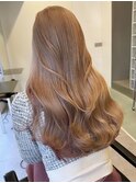 韓国ヘアミルクティーベージュ暗めブラウンカラーレイヤーカット