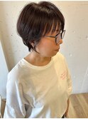 大人可愛い20代30代40代前下がりショートボブ丸みショート◎