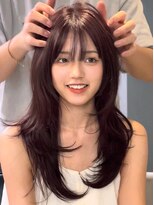 ジアン テラス(GIEN TERRASSE)&nbsp;レイヤーカット韓国レイヤー韓国ヘアボルドーカラー/岸本 理希