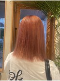 縮毛矯正履歴あり ピンクカラー