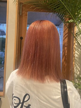 ベースヘアー(BASE hair) 縮毛矯正履歴あり ピンクカラー