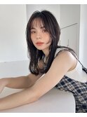 透明感アッシュグレージュ似合わせ顔周りカット顔まわりレイヤー
