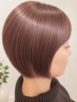 ヘアーズグルーヴ(Hair's groove)&nbsp;ピンクブラウンの丸みショートボブ