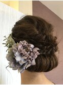 ロングヘアセット レトロ風