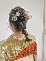 ベルクープス 天王寺店(Belle Coupes) 【BelleCoupes】ゴールド レース グレージュ水引 編み下ろし着物