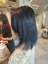 ロリム(RorriM)&nbsp;ハイライトカラー　ネイビーブルー　ダブルカラー