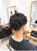 【メンズ★大名】スパイラルパーマ×センターパート×刈り上げ