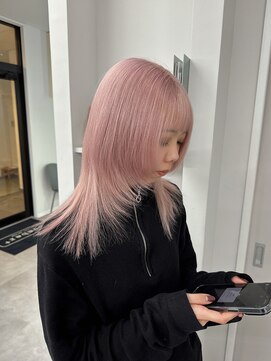 ナンバー 竪町(number+) 20代30代大人可愛いシアーピンク透明感艶ストレート