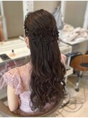 お花ハーフアップ