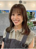 顔まわりカット/ナチュラルブラウン/透明感カラー/大阪/梅田